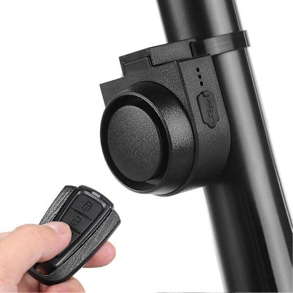 Langaton polkupyörän torvi 115dB kovaääninen polkupyörän varkaudenestotorvi IPX5 pyörän hälytin 5 äänitilalla 3 tärinän herkkyyssäädöllä 3 äänenvoimakkuustasolla [DB]