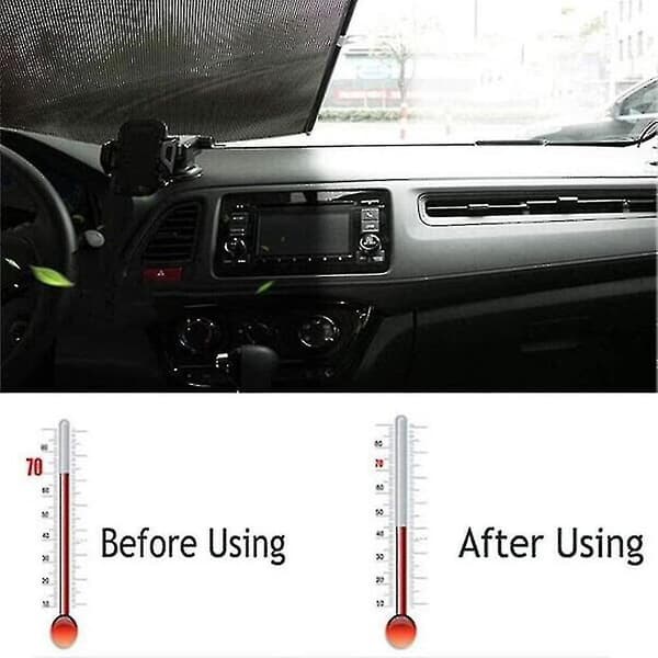New Blackout Blinds with Suction Cups, Retractable Windshield Covers, Fast Delivery 2024 Black 50*125cm