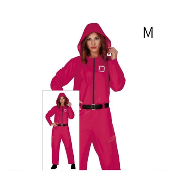 Squid Game Kostym Set för Barn och Vuxna, Overall, Kulspruta och Mask Mujer M