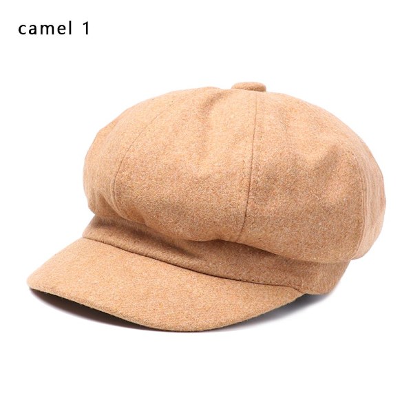 Åttakantiga Cap Hattar Målare Newsboy Kepsar Dam Basker KAMEL camel 1