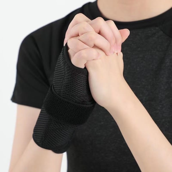 Andningsbart handledsstöd Professionell Splint Wrist Brace Protec Grå Höger