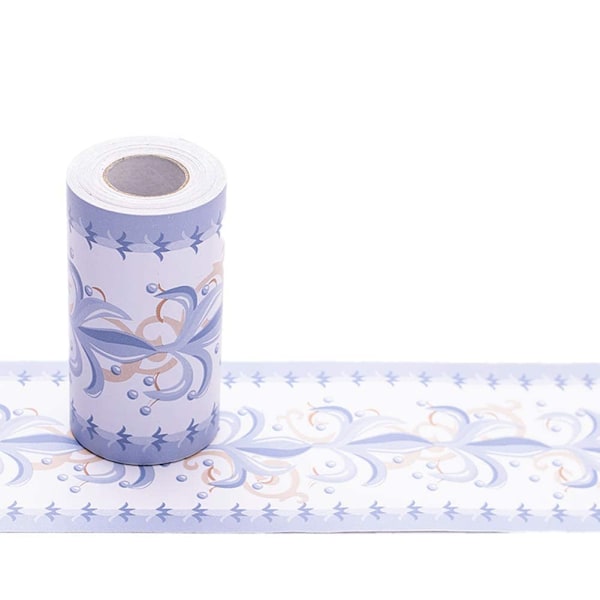 Tapettiliima itseliimautuva tarra, 4 tuumaa x 32,8 jalkaa (sininen)