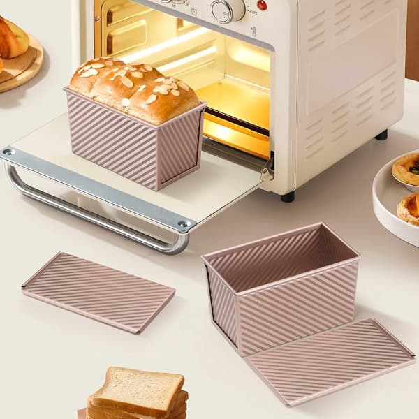 2-pakning Pullman brødform med lokk - 450g brødbakeform - Non-stick