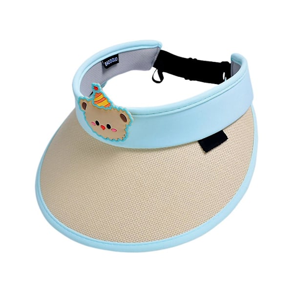 Barnesolhatt med liten vifte Fukttransporterende solhatt for piknik camping Blå Blue Without Fan