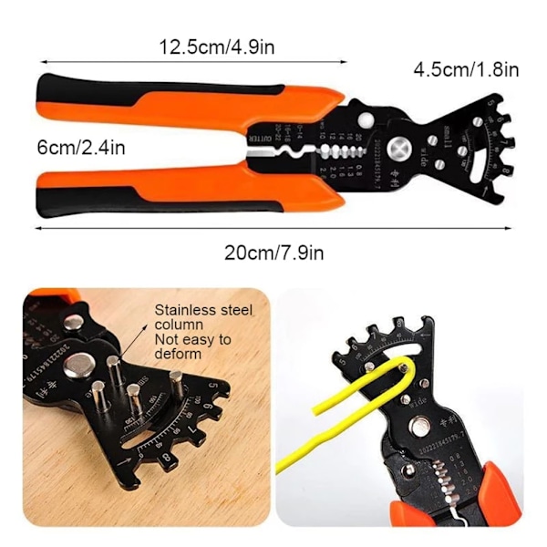 Professional 5-in-1 Combination Pliers with Wire Stripping Pliers, Wire Cutting Pliers, Wire Crimping Pliers, Multi, Combination Wrench, Multi-Tool