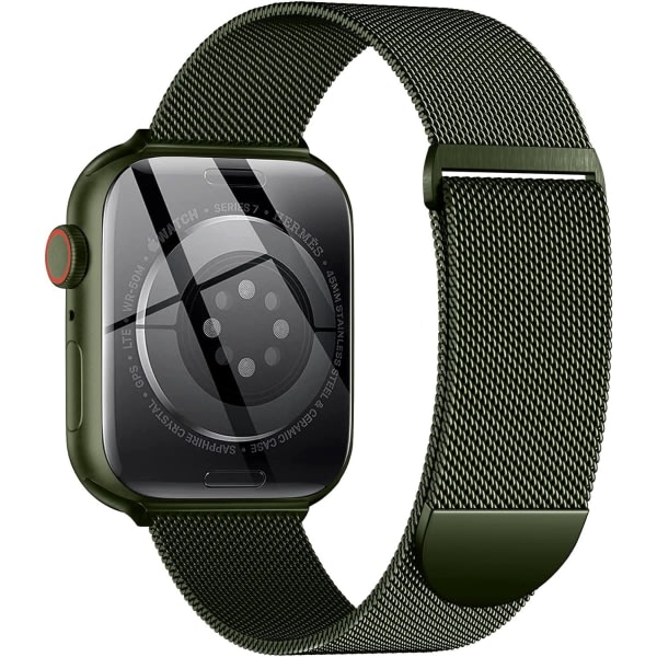 Metallband kompatibel med Apple Watch -band 40 mm 38 mm 41 mm Grön-WELLNGS Grön 42/44/45/49 mm 42/44/45/49mm