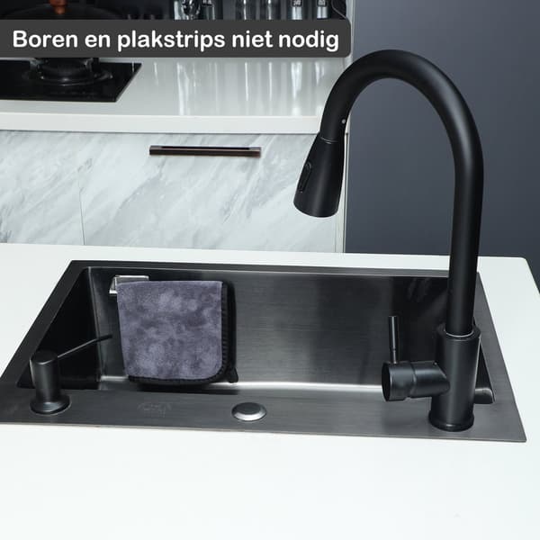 Magnetisk disktrasehållare i rostfritt stål för kökssvamp och disktrasa 15 cm silver