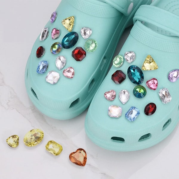 28 stk Rhinestone Sko Spenne Klipp Sko Dekorasjon Klipp C C C C