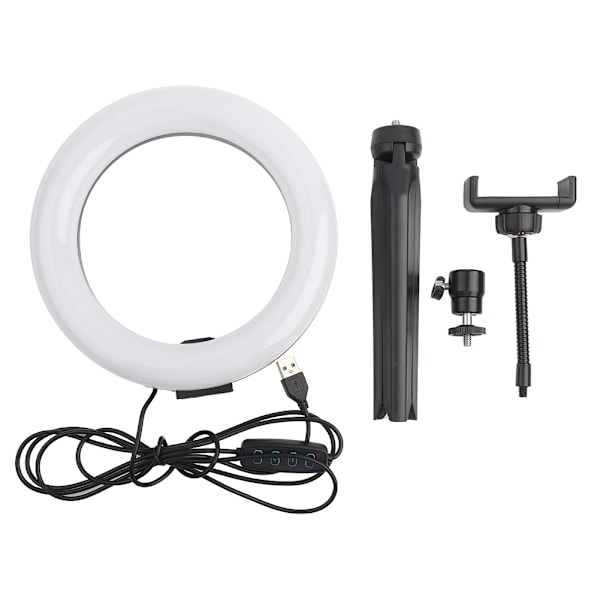 PULUZ 7,9 tum LED Ring Light Mobil Live Streaming Skrivbordsstativ Kit PKT3073B