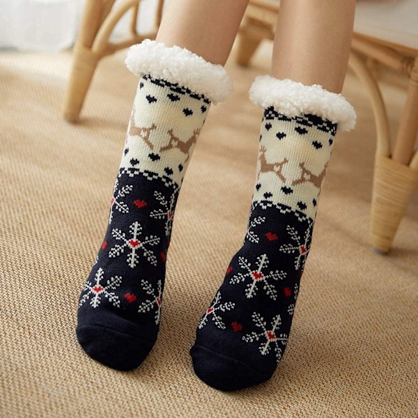 Julklappss strumpor med älg, Varma julklappss strumpor, Mysiga strumpor 1 par