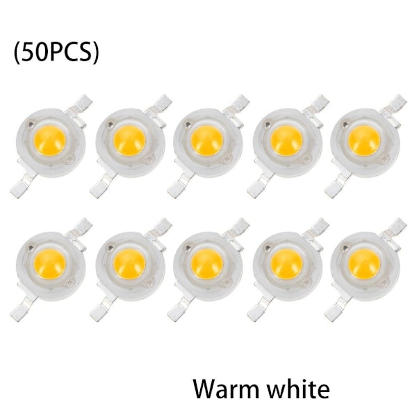50 st LED-lamp pärlor 1W 2W 3W VARM VIT 1W 2W 3W varmvit warm white 2W-2W