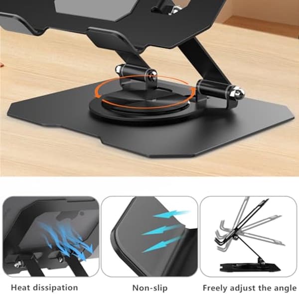 Justerbart Tablet Stativ & 360° - Foldbar iPad Holder til Skrivebord
