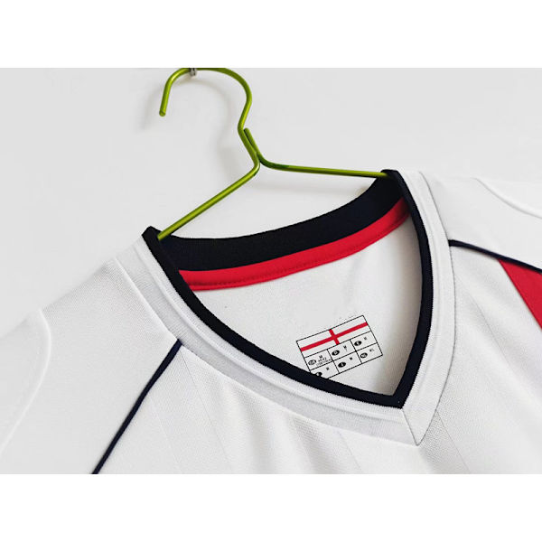 2002 England Hjem Retro Trøye Nr. 4 Gerrard Nr. 7 Beckham Fotballtrøye S