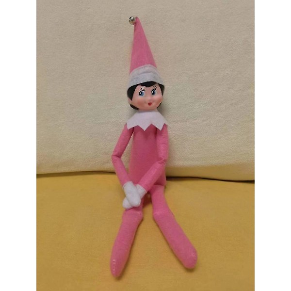 Elfdockan Julepynt Børnegave Overraskelse Plysjlegetøj Ferie Reindeer Elves Rosa Røde Farver_a Pink girl