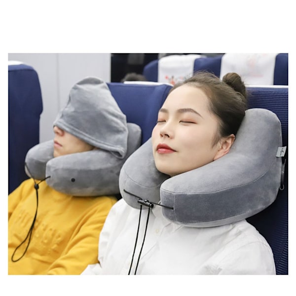 Neck Pillow Inflatable Airplane Pillow GRAY Grey