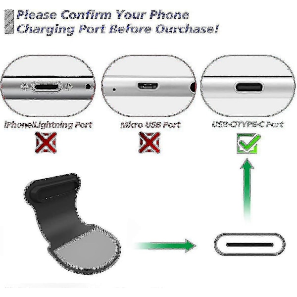 2 kpl Pölysuoja, Yhteensopiva puhelimen, USB C/tyyppi C -liitännän kanssa, Pölytiivis suojatulppa, USB C -latausportin pölysuoja