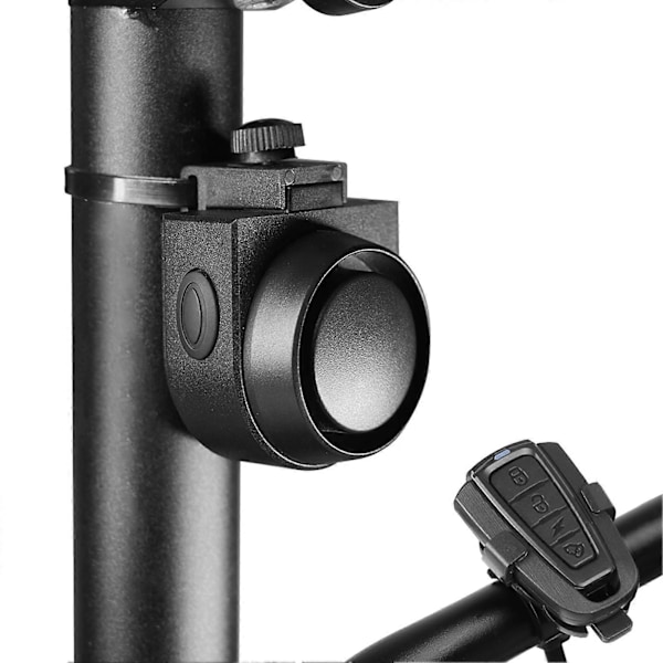 Langaton polkupyörän torvi 115dB kovaääninen polkupyörän varkaudenestotorvi IPX5 pyörän hälytin 5 äänitilalla 3 tärinän herkkyyssäädöllä 3 äänenvoimakkuustasolla [DB]