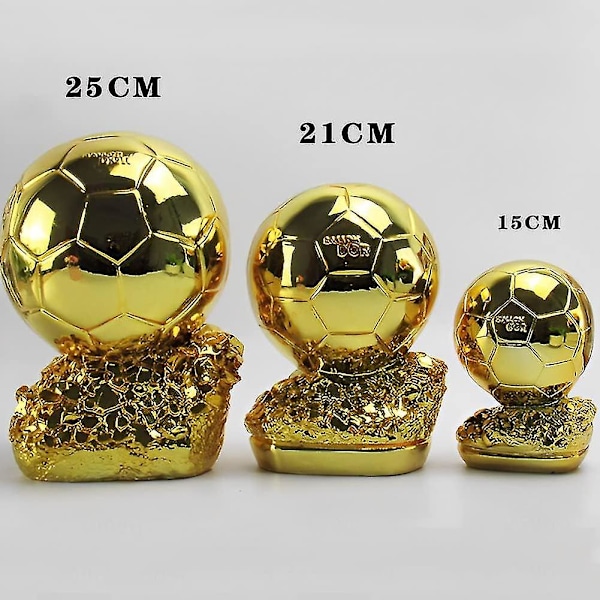 Hartsi Ballon d'Or -palkinto, kullattu, jalkapallopalkinto, paras pelaaja, pokaalit, fanit, kodin sisustus, koristeet, 16 cm