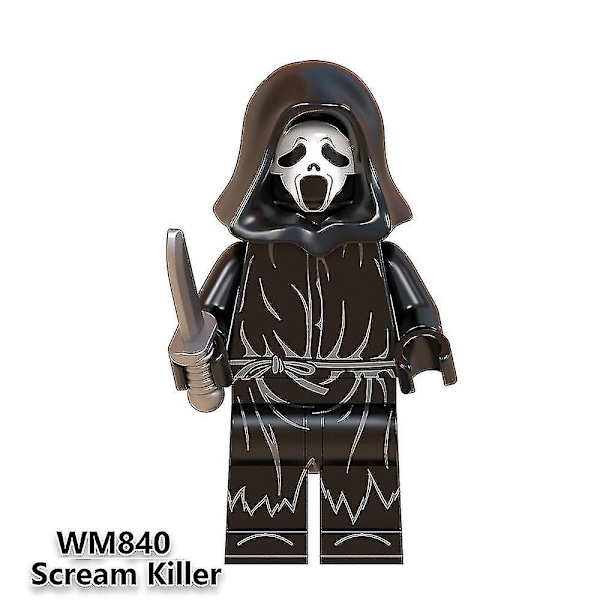 8 st/set Heta Skräckfilmskaraktärer Mini Figurer Billy Freddy Jason Byggklossar Minifigurer Leksaker För Barn Halloween Kreativa Presenter