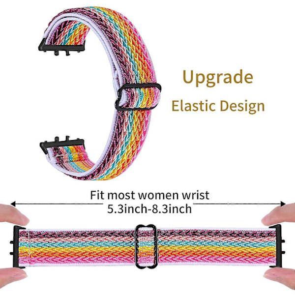 Vævet Armbånd i Elastisk Materiale til Samsung Galaxy Fit3 SM-R390, Sort Kobling Style C