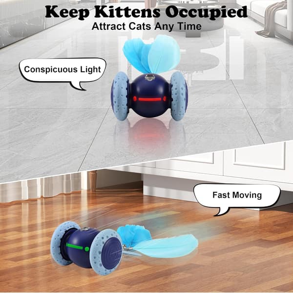 Interactive Cat Toy Mouse, Indoor Cat Toys, Automatic Cat Wheel, Rechargeable