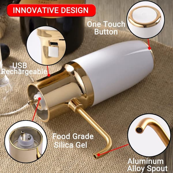 Elektrisk One-Touch Vinlufter & Automatisk Vindispenser m/ USB-genopladning