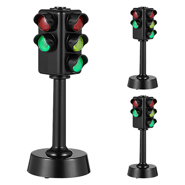Nuobesty 3-pakning Trafikklys Modell Leker Trafikksignaler Lampe Leker Trafikklys Leker Barn Tidlig Utdanning Leker