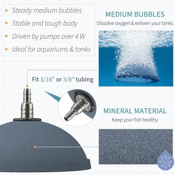 Akvarium 4-tums luftsten bubbeldiffusor luftningsverktyg