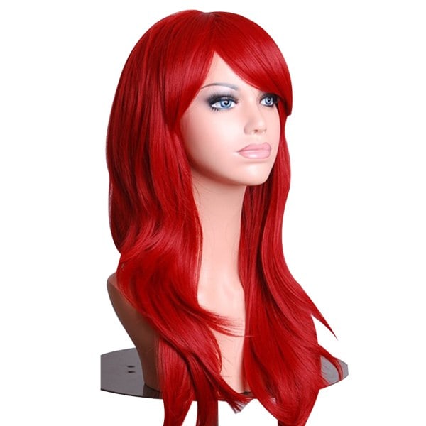 TG Wig Short Curly Wig with Bangs Green Wig Synthetic Wigs Women's Girls Wig with Cap Red