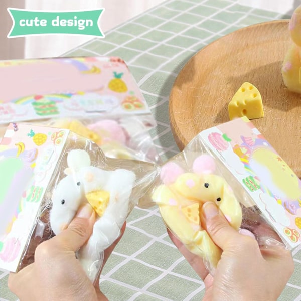 2 st Squishy Hamster, Mjuka Hamster Stressbollar, Fidget Squeeze Leksaker Hamster för Barn & Vuxna Squishies Squeeze Sensoriska Leksaker