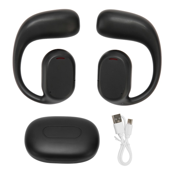 Trådlösa Översättningshörlurar Bluetooth 5.1, 74 Språk, 70 Accenter, Översättningsenhet med APP för Musik och Samtal, Svart