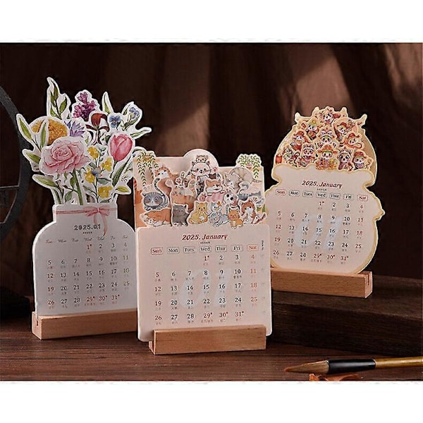 2025 Blomsterkalender til skrivebordet, 2025 Skrivebords kalender, 3D Lille Skrivebords kalender 2