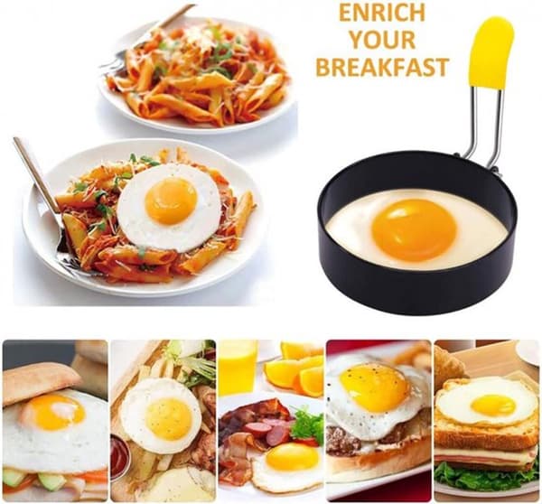 Eggeform - 4 stk - Rustfritt stål - Eggpannekake - Stekt eggeform - Eggering