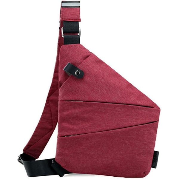 Varkaudenestoreppu, Vedenpitävä Cross Body -matkalaukku, Ohut Sling-reppu Cross Body -matkalaukku, Rento reppu, Rintalaukut miehille, Matkailu, Ulkoilu Red