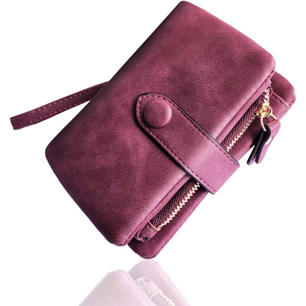 Small Leather Wallet for Women with RFID Blocking, ID Window and Card Holder