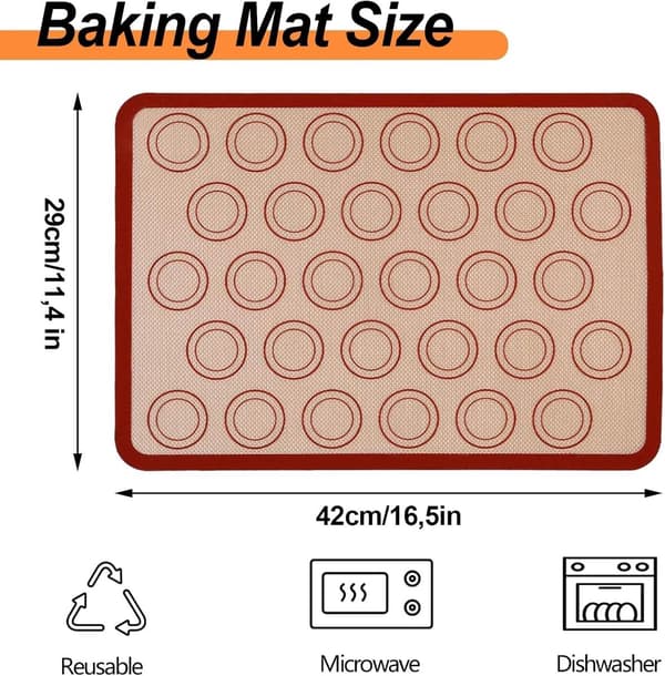 **Gjenbrukbar Macaron Bakematte - 2-pakning, Non