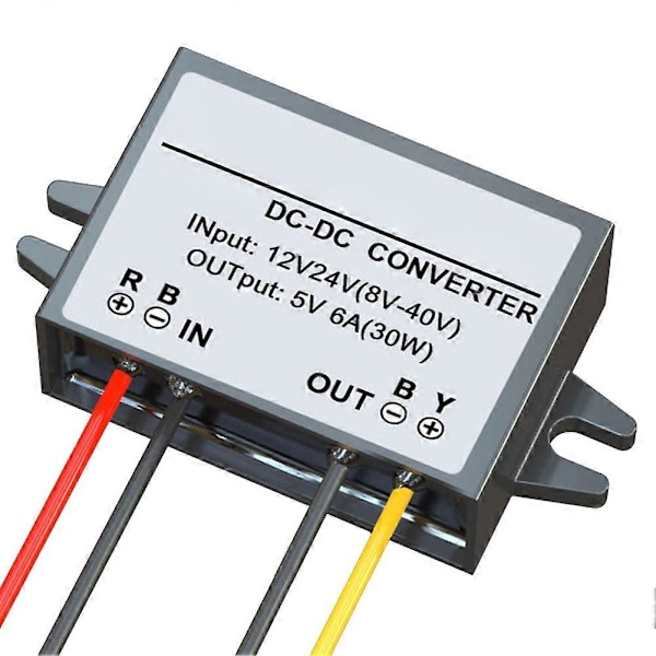 DC-DC 12V/24V til 5V Bil Strømomformer Nedtrapningsmodul Buck Adapter 6A