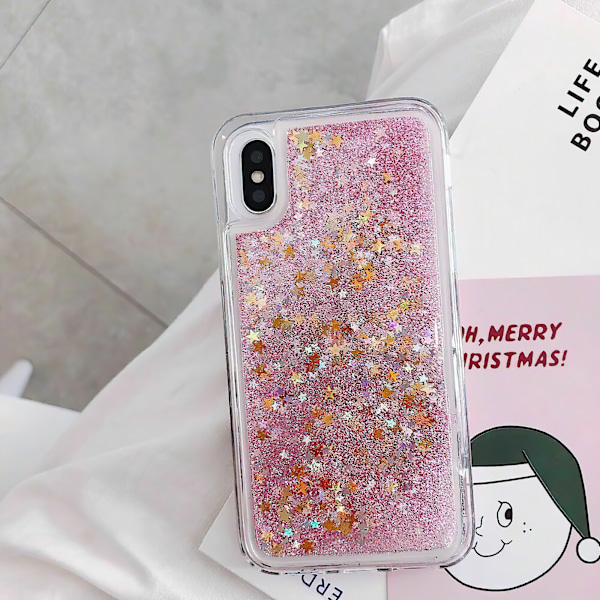 iPhone X/Xs - Flytende Glitter 3D Bling Skalldeksel