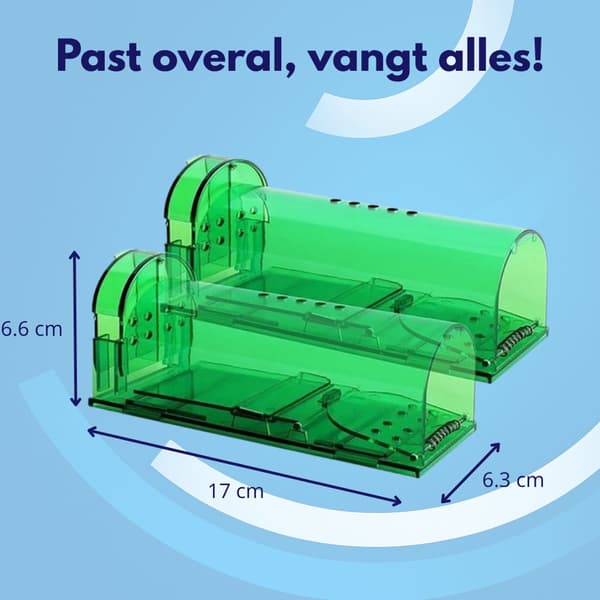 Humane musfälla 2-pack, återanvändbar giftfri levandefångstfälla för inomhus- och utomhusbruk, säker för barn och husdjur, grön