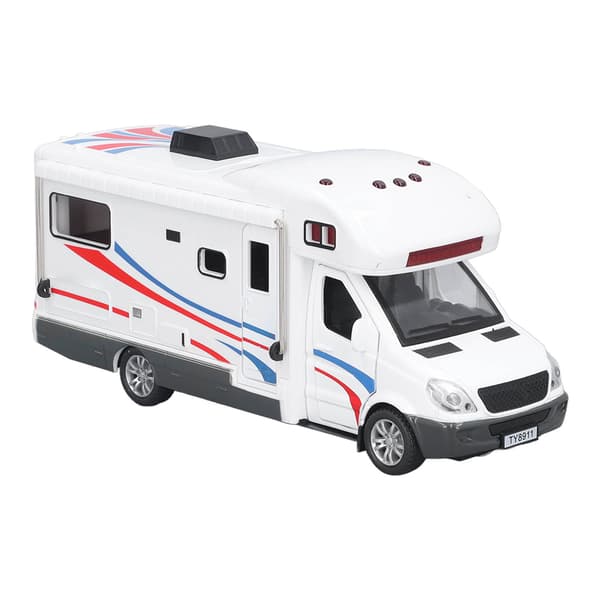 Camping Car Toy 1/32 Scale Alloy Shell Sound Lighting Function Educational Pull Back Model Toy for Over 6 Years Old 0.6