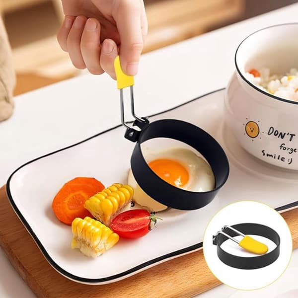 Eggeform - 4 stk - Rustfritt stål - Eggpannekake - Stekt eggeform - Eggering