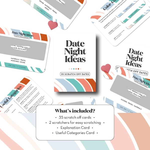 Romantiske gaver til par - Morsom & Eventyrlig Date Night Box - Skrapelodd med spennende ideer for par: Kjæreste, Kjæreste, Nygifte