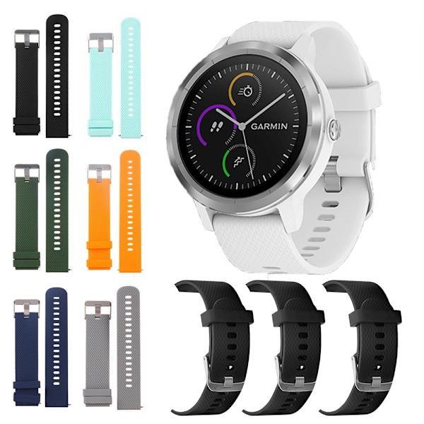 Armbånd til Garmin Vivoactive 3 / Vivomove HR black+white