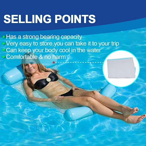 Inflatable Pool Float Lounger Water Hammock 4-in-1 Pool Chair
