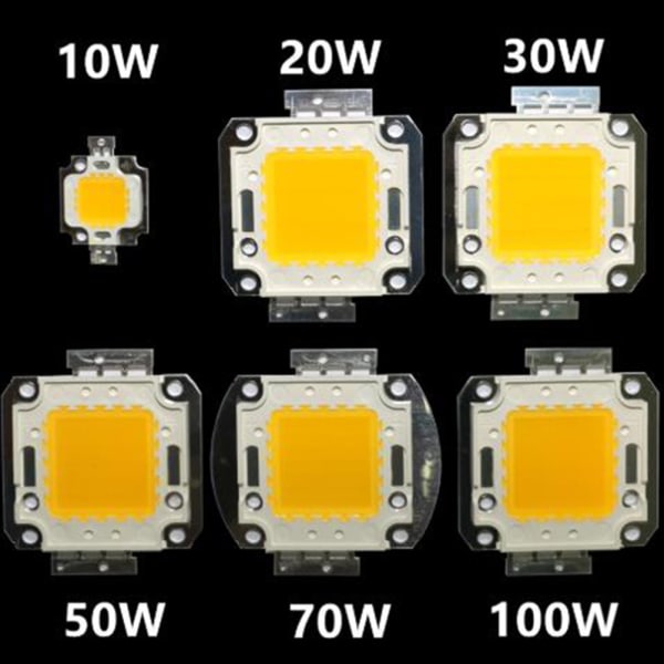 COB LED Chip Lights SMD-lampa 100W 50W 30W 20W 10W strålkastare 50W-Kallvit