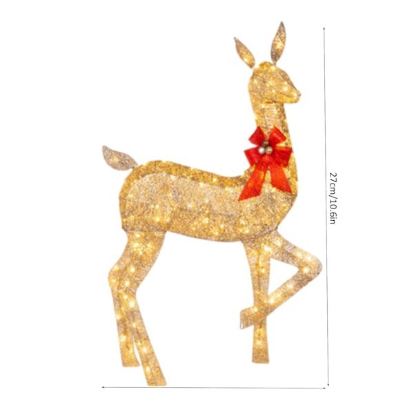 Julehjortbelysning God Jul Hage Julelysende Hjort Small Size with Light