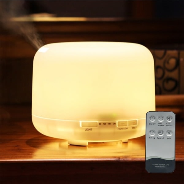 500ml USB Humidifier Aroma Diffuser Household Large Capacity Humidifying Colorful Night Light Bread Aroma Diffuser 4-Warm LightPlug