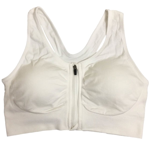 Naisten urheiluliivit High Impact Front Kiinnitys Vetoketju Langaton Post urgery upport Treenausliivit Täysi peitto Juoksuliivit Valkoinen White S