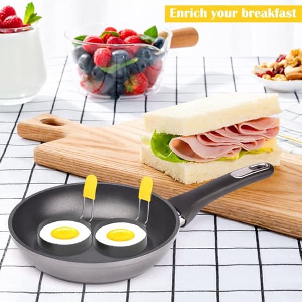 Eggeform - 4 stk - Rustfritt stål - Eggpannekake - Stekt eggeform - Eggering