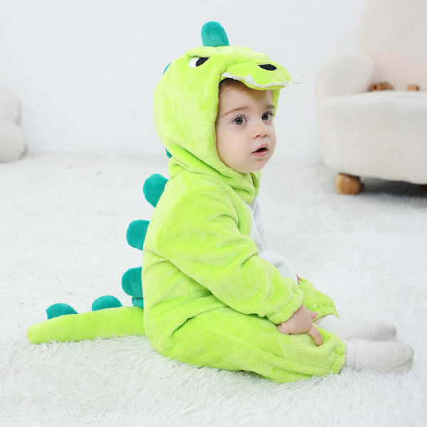 MJ51 Barneklær Ny Flanell Tynn Dinosaur Enlags Romper Jumpsuit H3306 Fire-breathing dragon 100cm